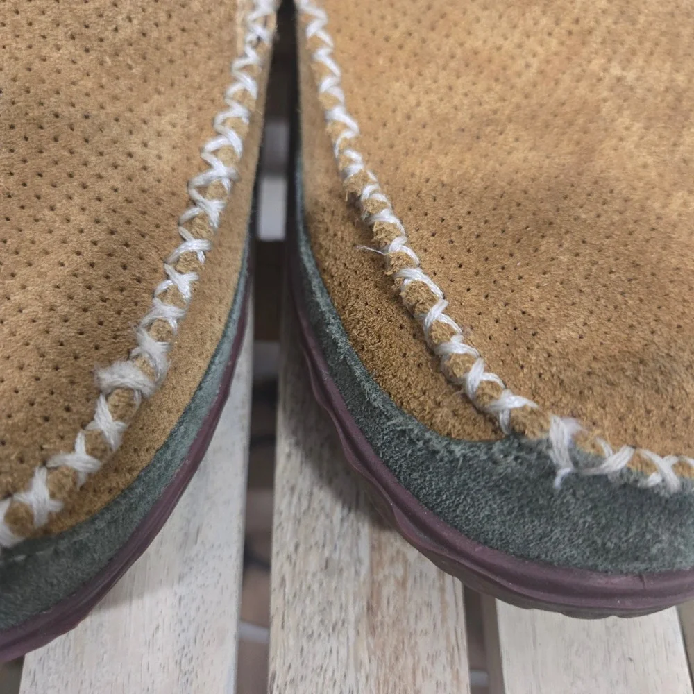 L.L. Bean Mens 8 Two Tone Suede Mountain Slippers Loafers‎ Cozy Cabin Gorpcore